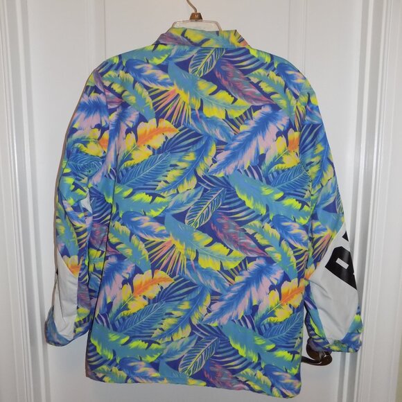 PINK Victoria's Secret Oversized Tropical Coach Jacket Sherpa Lined Medium EXCEL - Picture 5 of 9